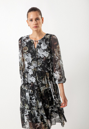 Zwiewna sukienka z wiskozy w kwiatowy print