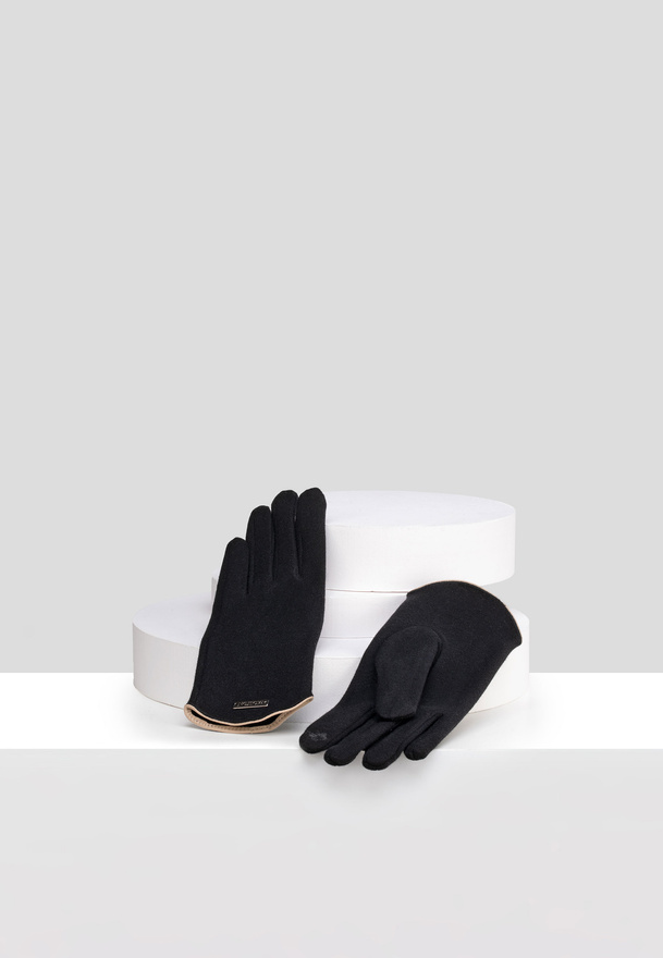 Czarne rękawiczki z wiskozą