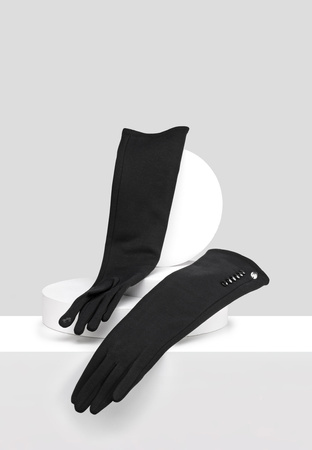 Czarne długie rękawiczki