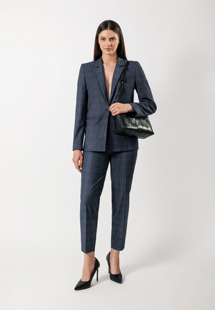 Szaro-granatowy żakiet w kratę