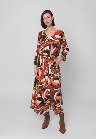 Wiskozowa sukienka wiązana w pasie