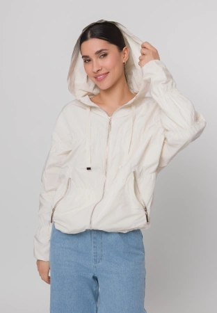 Przeciwdeszczowa kurtka oversize w kolorze jasnego beżu