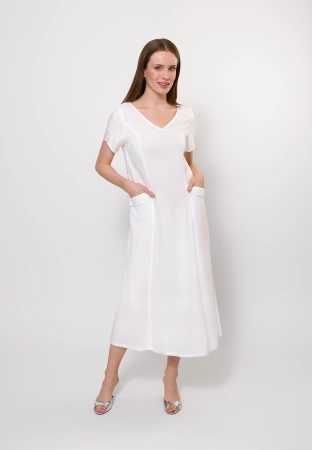 Prosta sukienka z wiskozą i lnem