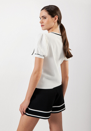 Dzianinowe spodenki z podwyższonym stanem