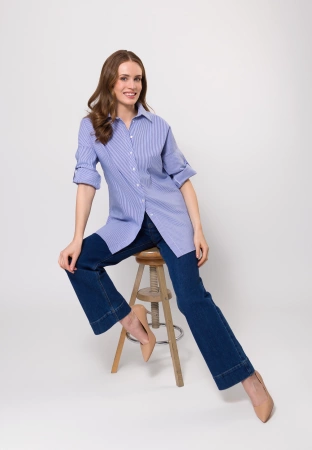 Koszula w paski z kimonowymi rękawami