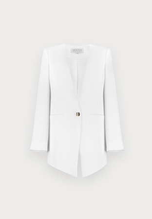 Żakiet ecru o dłuższym kroju