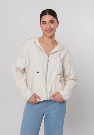 Przeciwdeszczowa kurtka oversize w kolorze jasnego beżu