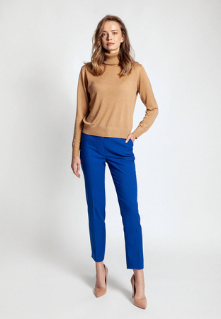 Kobaltowe klasyczne spodnie z kantem