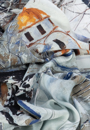 Wiskozowa apaszka z motywem zimowym