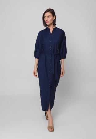 Długa sukienka zapinana na guziki