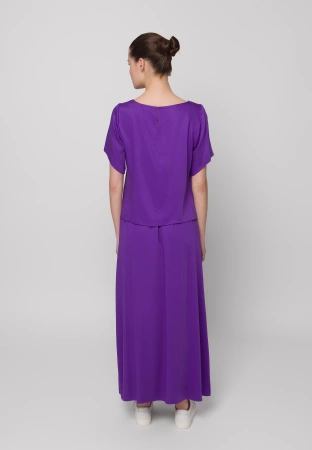 Długa fioletowa spódnica z wiskozy