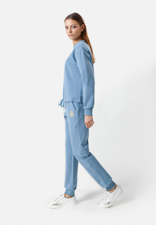 Niebieskie dresowe spodnie z aplikacją