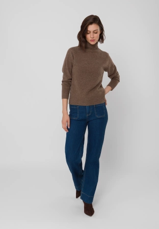 Brązowy golf 100% wełna