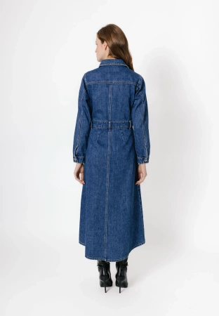 Długa jeansowa sukienka