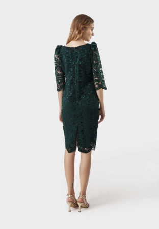 Zielona sukienka z gipiury