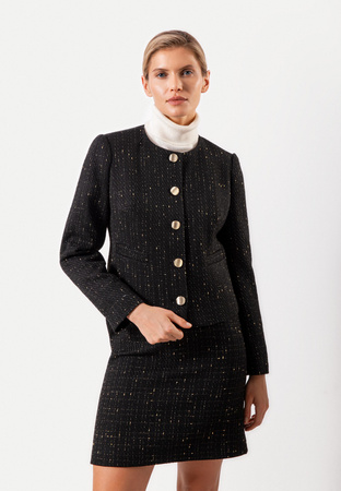 Krótki czarny żakiet w stylu chanel