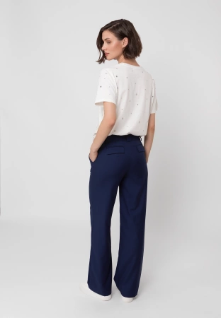 Garniturowe spodnie z prostą nogawką