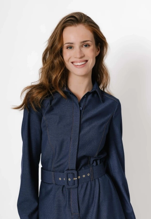 Granatowa długa szmizjerka