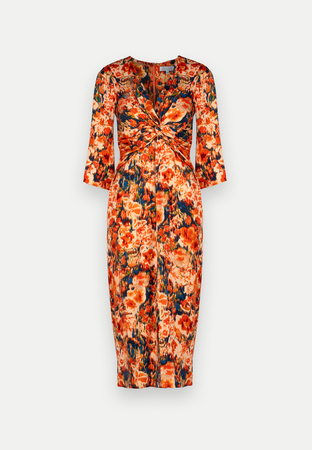 Wiskozowa sukienka z fantazyjnym drapowaniem