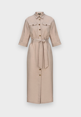 Beżowa szmizjerka z wiskozą i lnem