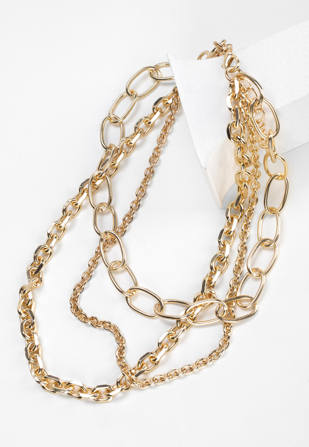Kaskadowy naszyjnik w kolorze złotym