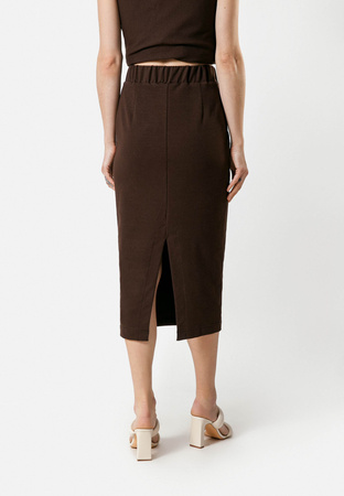 Brązowa długa spódnica z bawełny