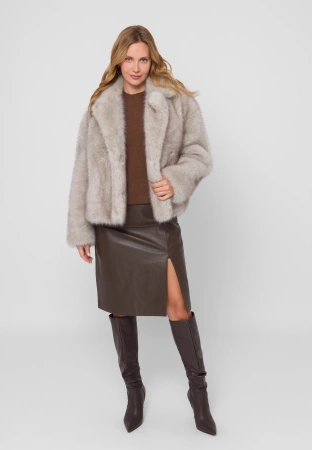 Brązowa skórzana spódnica