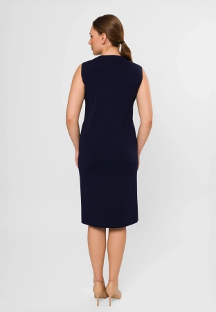 Granatowa dzianinowa sukienka bez rękawów