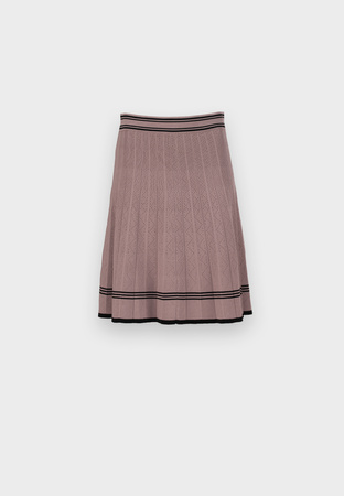 Ażurowa spódnica z plisowaniem w brązowym kolorze