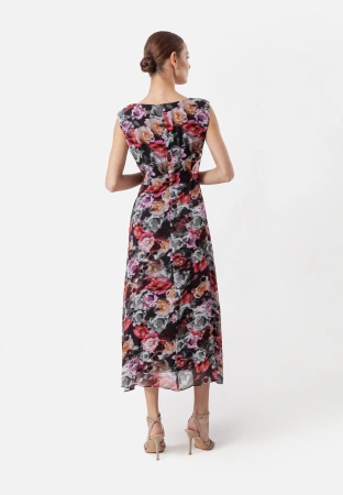 Długa wiskozowa sukienka w róże