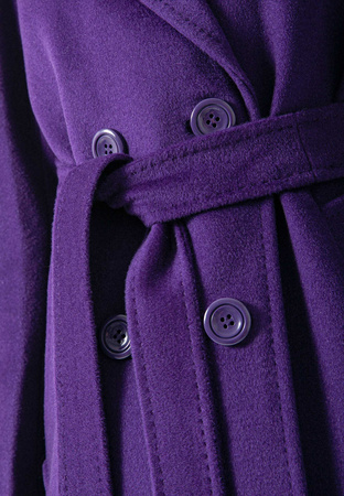 Fioletowy dwurzędowy płaszcz 100% wełna