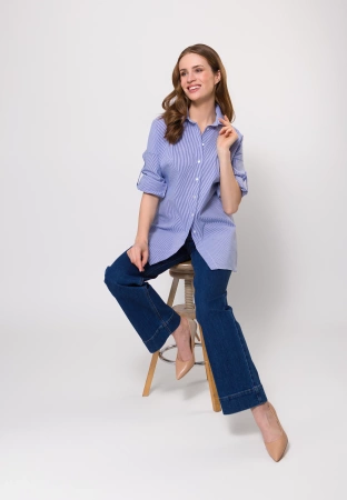 Koszula w paski z kimonowymi rękawami