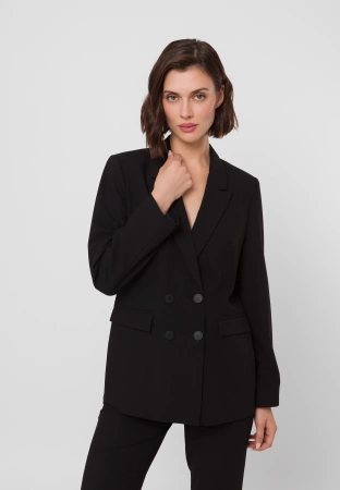 Czarny dwurzędowy żakiet