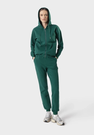 Zielona bawełniana bluza na suwak