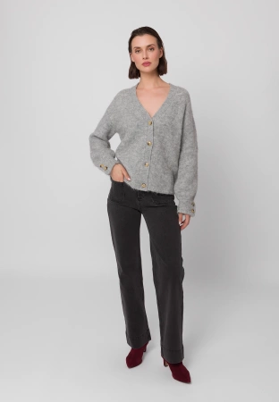 Szary kardigan z alpaką