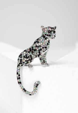 Broszka z kamykami w kształcie lamparta