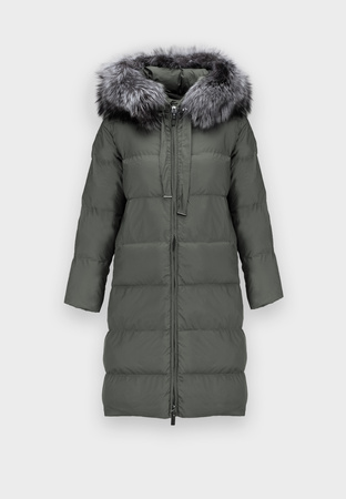 Puchowa kurtka w kolorze khaki z naturalnym wypełnieniem