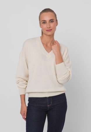 Kaszmirowy sweter w kolorze ecru