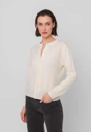 Ecru wełniany kardigan