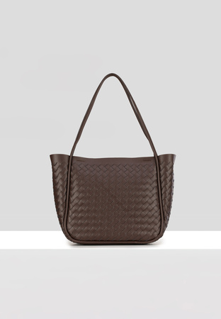 Brązowa pleciona shopperka