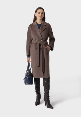 Granatowa skórzana torebka z ozdobnym zapięciem