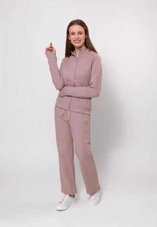 Beżowa bawełniana bluza na suwak