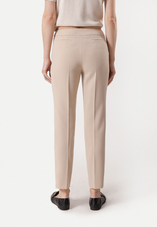 Beżowe spodnie w kant z wiskozą