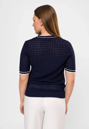 Granatowa bluzka o oryginalnej strukturze