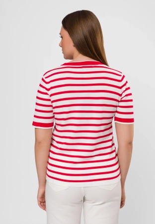 Dzianinowa bluzka w czerwono-białe paski