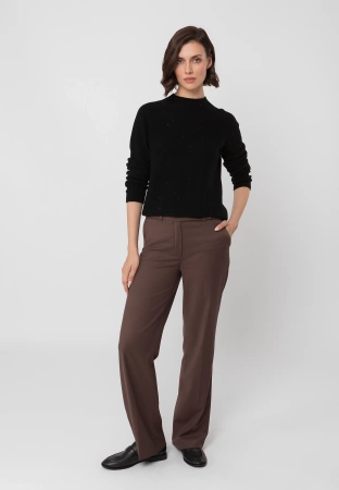 Czarny wełniany sweter z błyszczącymi drobinkami