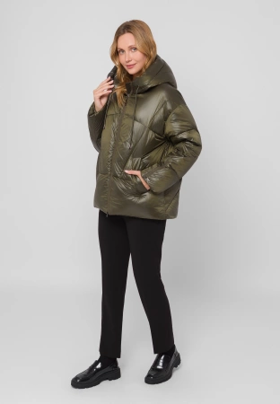 Pikowana kurtka w kolorze oliwkowym