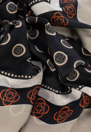 Brązowa wiskozowa apaszka w kropki