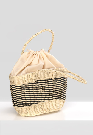 Beżowa pleciona torba