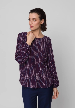 Wiskozowa bluzka z bufiastymi rękawami